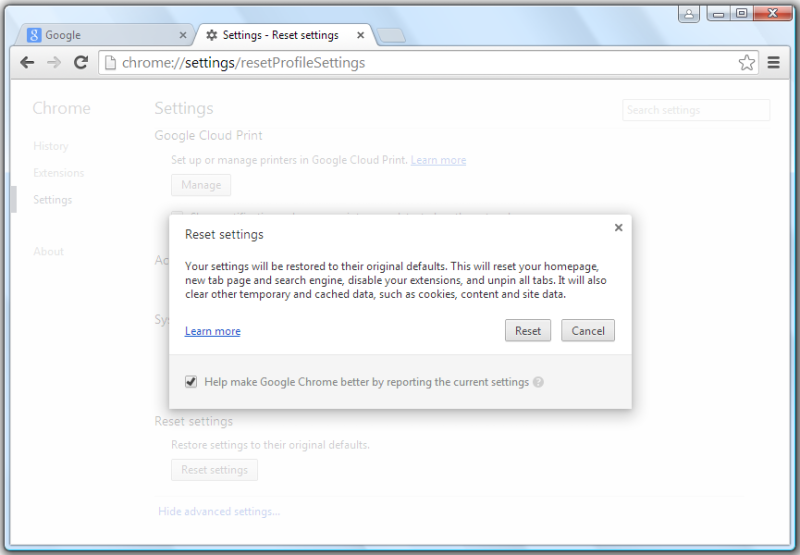 how to reset google chrome settings how to reset google chrome settings