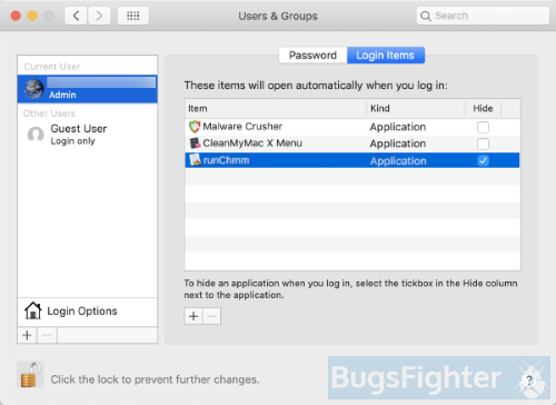 éléments d’ouverture chromium ou runchmm sur mac