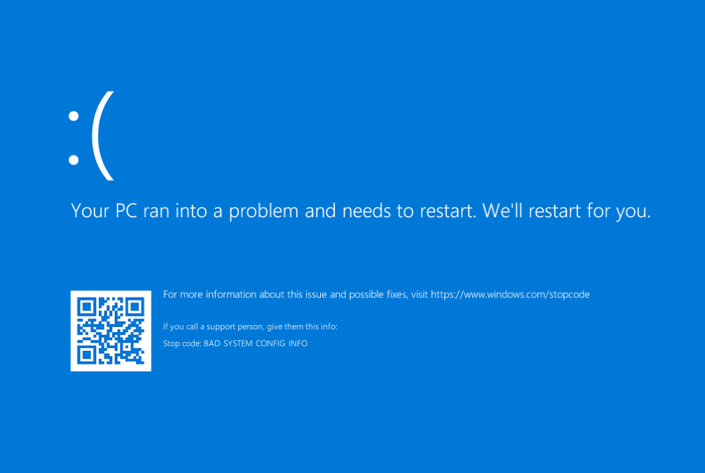 bad system info error