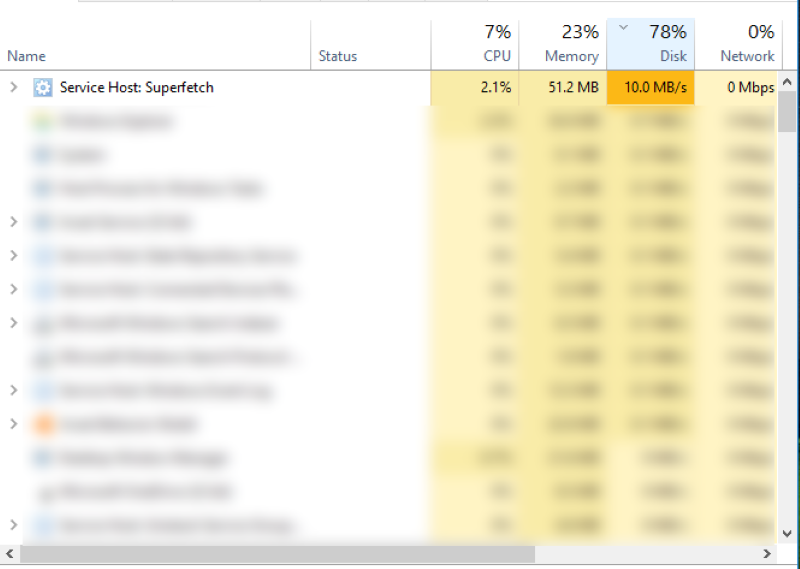 Sysmain грузит диск windows