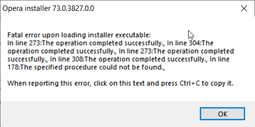 Error finding installer