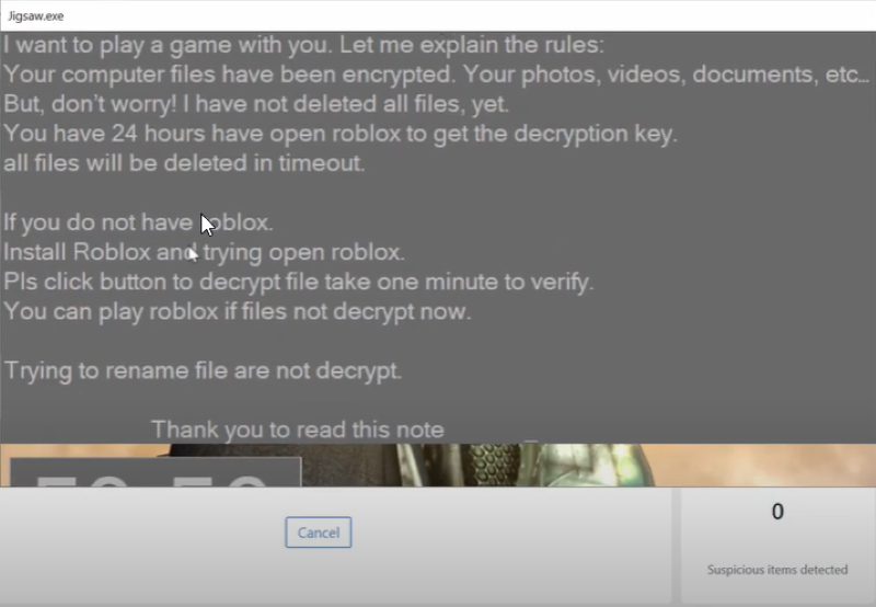 Loja Roblox Game Pass usada para vender decodificador de ransomware