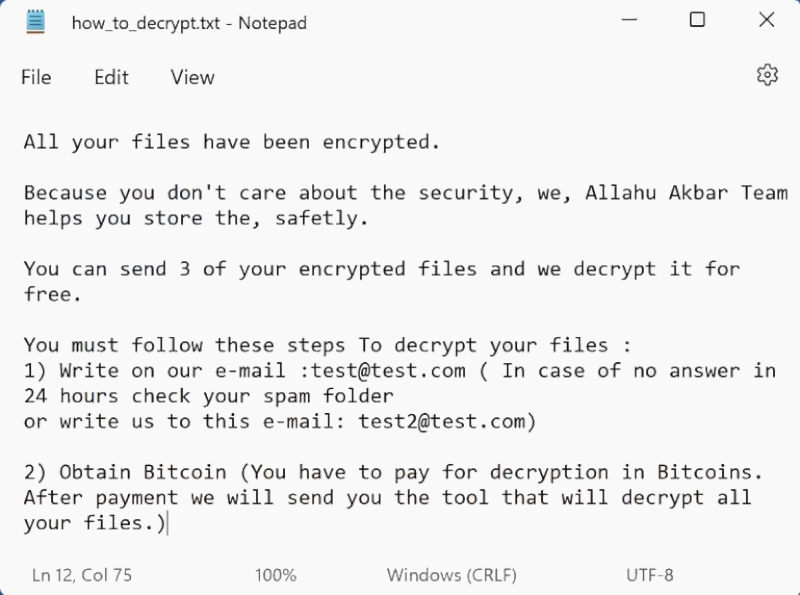 How to remove Allahu Akbar Ransomware and decrypt .allahuakbar files ...