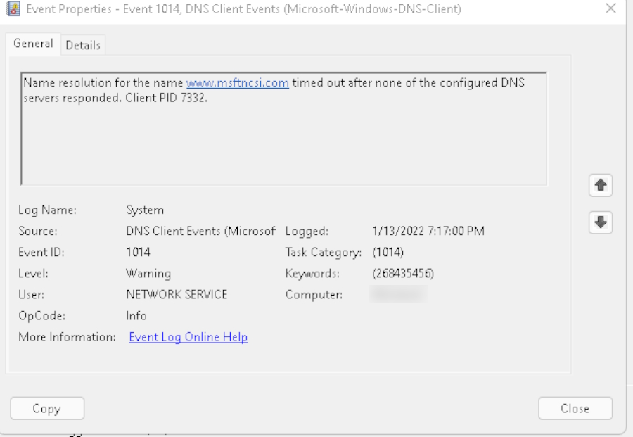 How to fix Event ID 1014 error on Windows 11 - BugsFighter